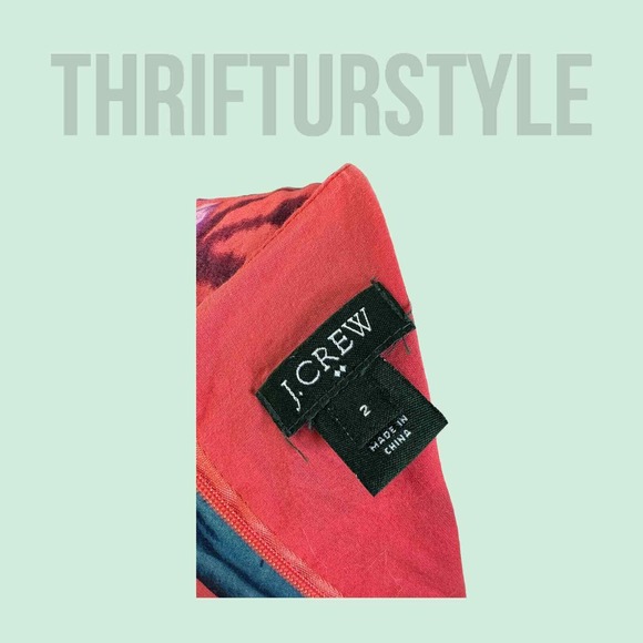 J CREW Floral Print Sleeveless‎ Dress Colorful Pattern Party Cocktail Size 2 - Picture 8 of 8